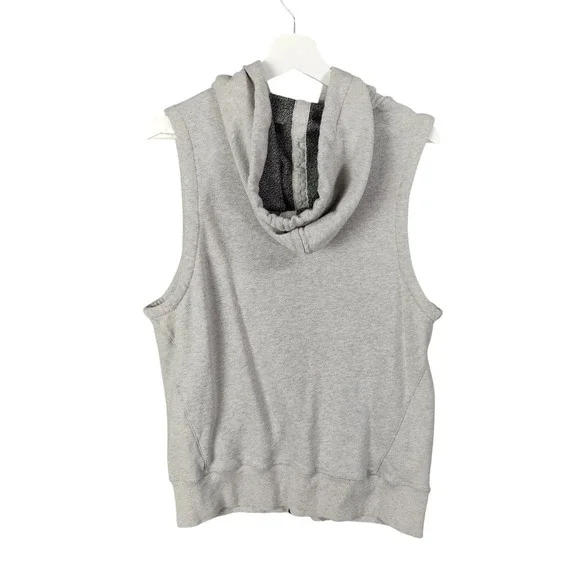 True Religion Womens Medium Streetwear Sleeveless Zip Up‎ Hoodie Vest Gray Gorp - Picture 3 of 11